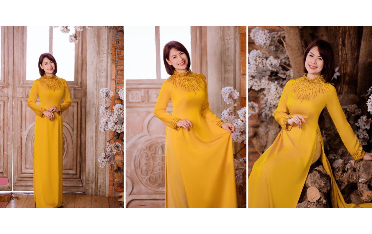 Áo dài truyền thống họa tiết 144